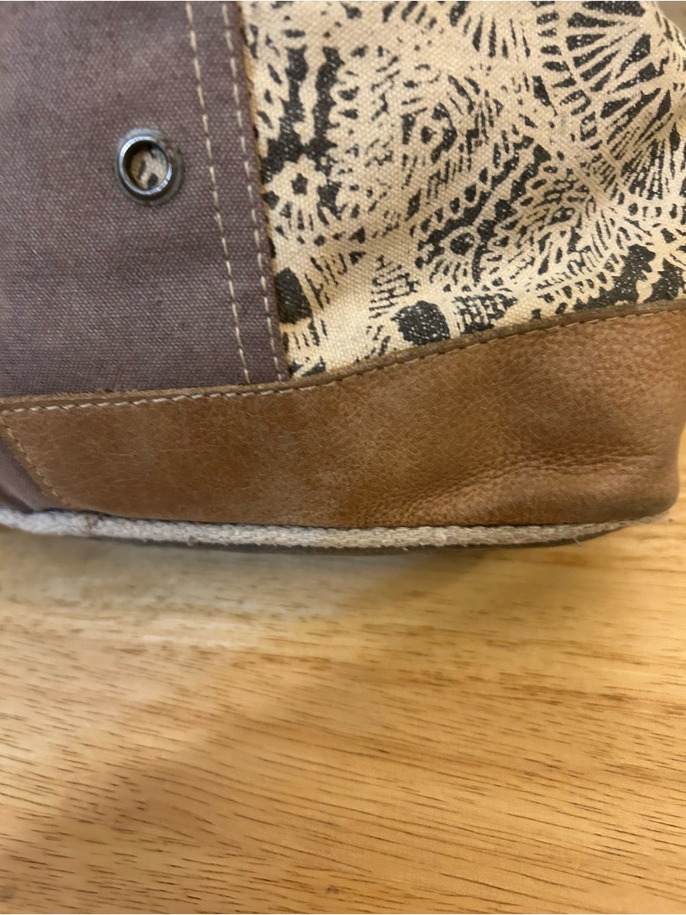 Myra Bag Upcycled Canvas and Leather Tote Bag - Picture 7 of 15